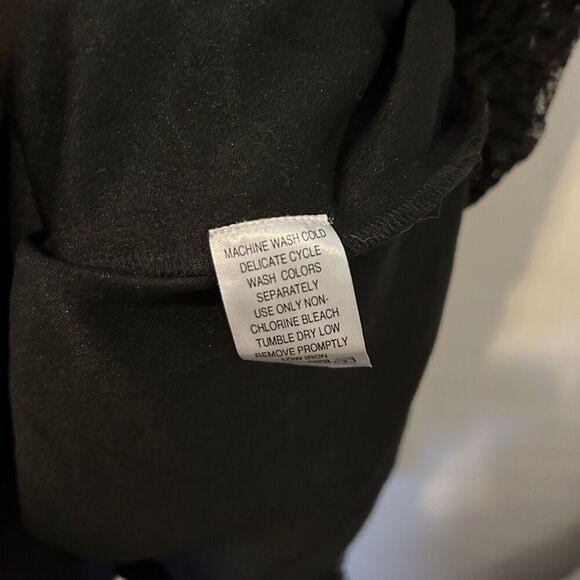 Whimsigoth witchy Dress Size 26W Black Sheer Floral Lace Overlay Halter Roamans - Picture 9 of 11